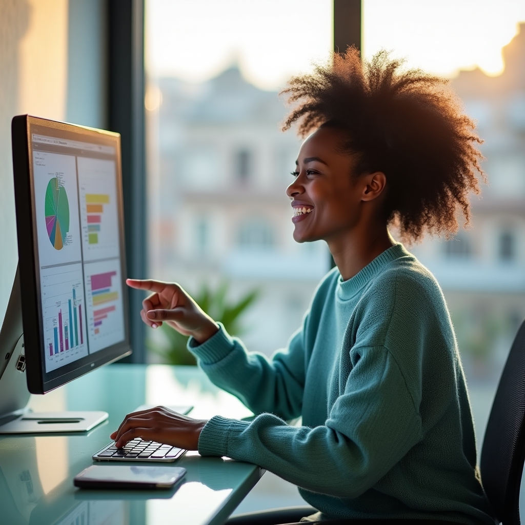 Simulazione interattiva di economia domestica su schermo